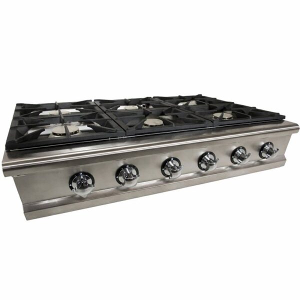 COCINA SOBREMESA DE SEIS QUEMADORES 24 KW 1200X800 MM LUXURY SERIE TITAN