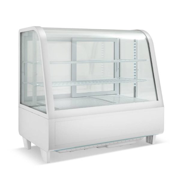Vitrina expositora refrigerada blanca de sobremesa de 100 litros