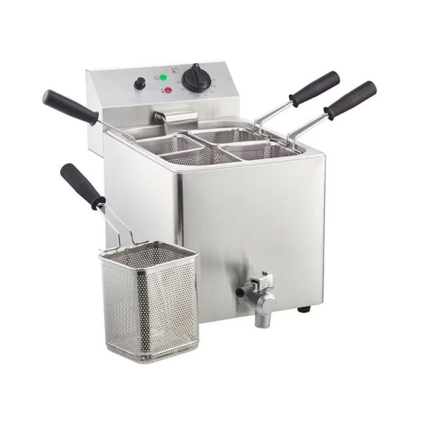 Cocedor doble de pasta eléctrico de 4 cestas