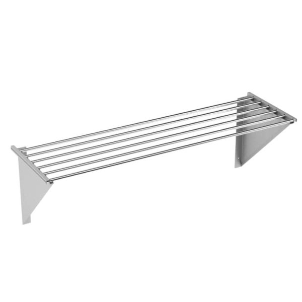 Estantería de pared tubular de acero inox 1500x300 mm
