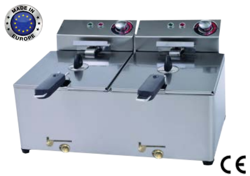 Freidora eléctrica con grifo de 10+10 litros - Serie Magma