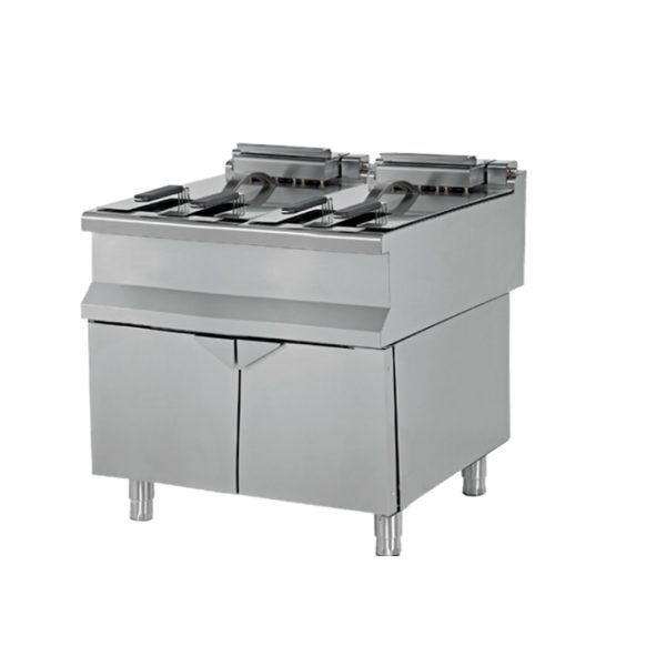 Freidora a gas con mueble de 24+24 litros