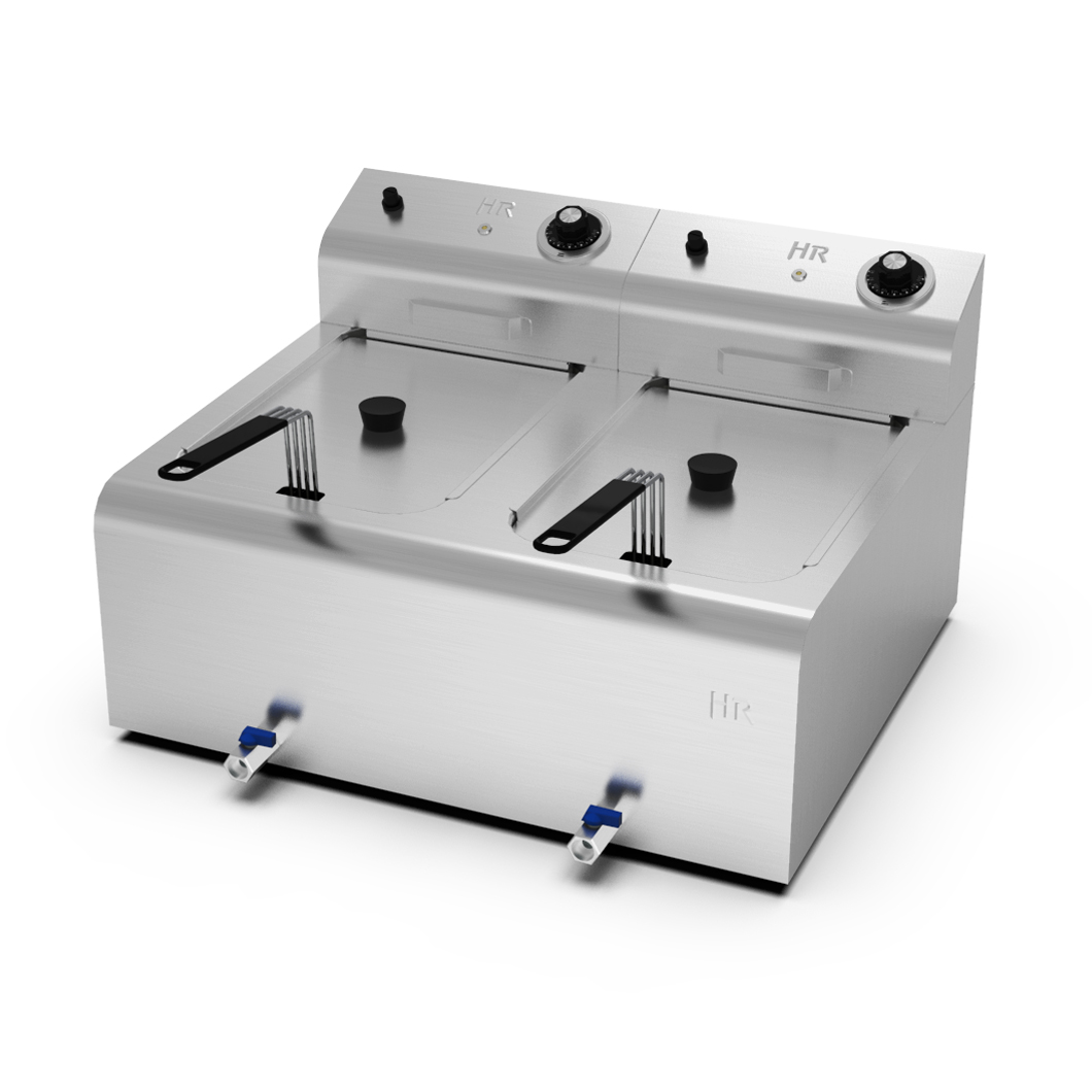 Freidora eléctrica con grifo de 8+8 litros - Hr Fainca