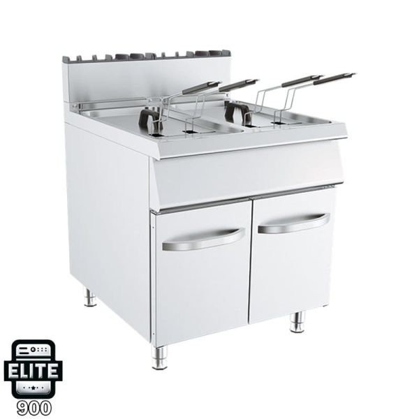 Freidora a gas con mueble de 19+19 litros con mueble - Serie Elite 900