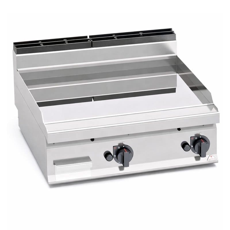 Fry-top doble de sobremesa a gas de acero rectificado - Bertos's