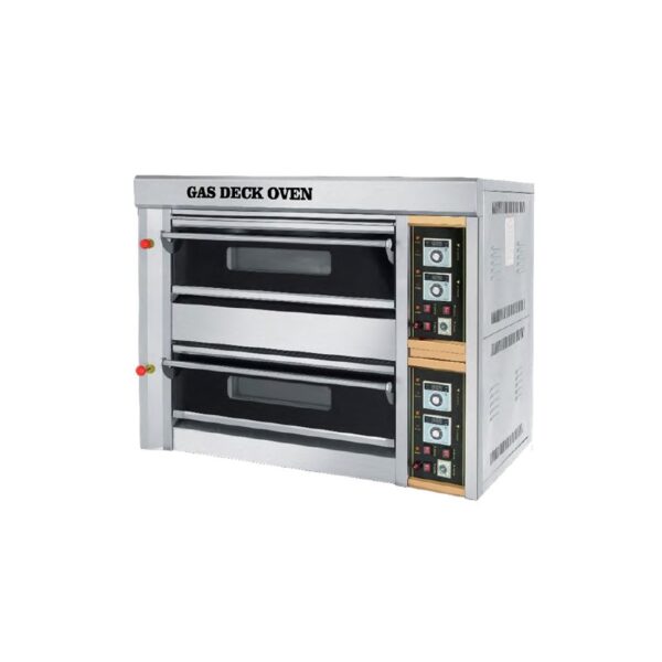 Horno doble a gas de pizza con capacidad para 12 pizzas (Ø33 cm)