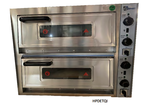 Horno de pizza doble eléctrico con capacidad de 8 pizzas  (Ø30 cm)