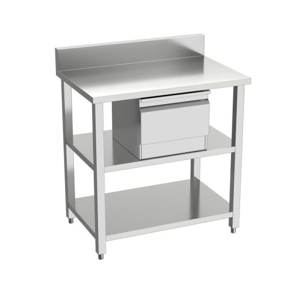 Mueble cafetero abierto acero inoxidable 200 cm