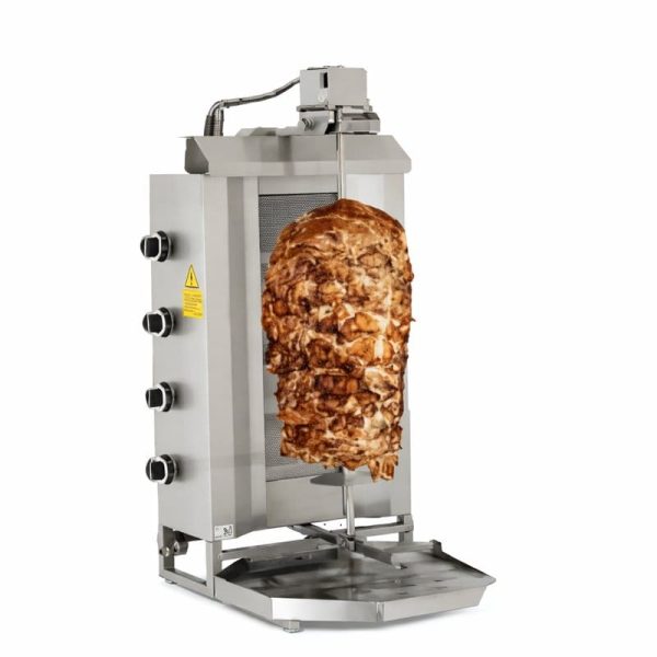 Asador de kebab a gas de 4 quemadores profesional