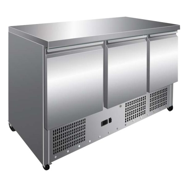 Mesas refrigeradas de preparación GN1/1 de 3 puertas 1365x700 mm