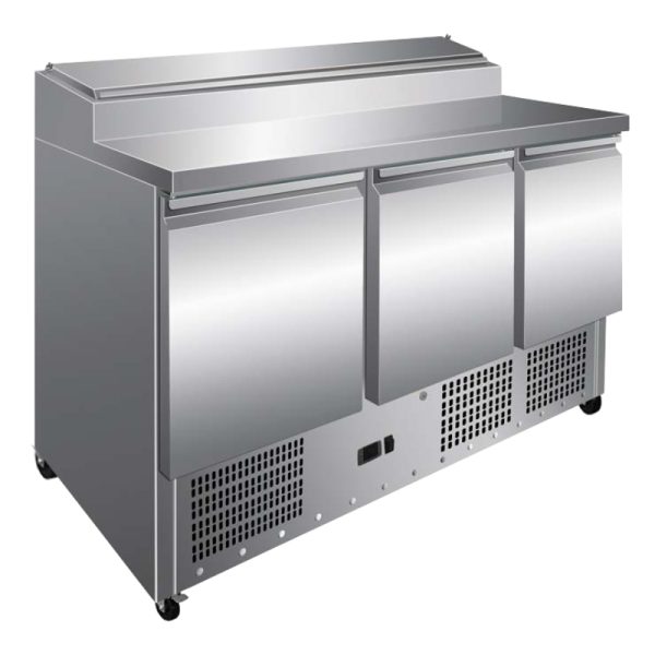 Mesas refrigeradas para preparación de ensaladas GN1/1 de tapa abatible 1365x700 mm