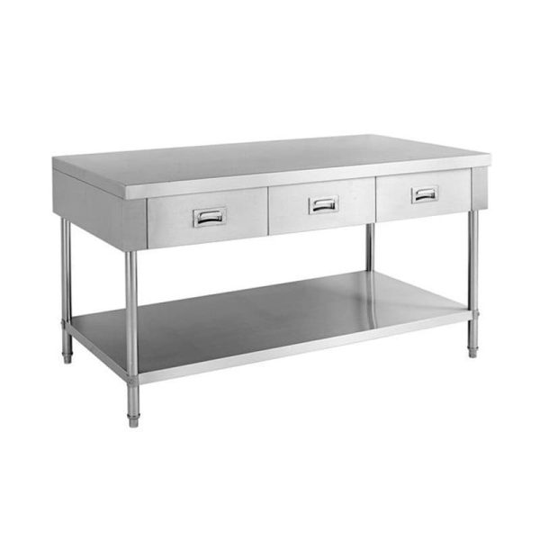 Mesa de trabajo acero inoxidable 200 cm