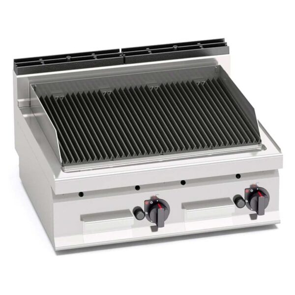 BARBACOA DE PIEDRA VOLCANICA A GAS DE SOBREMESA DE DOS VÁLVULAS