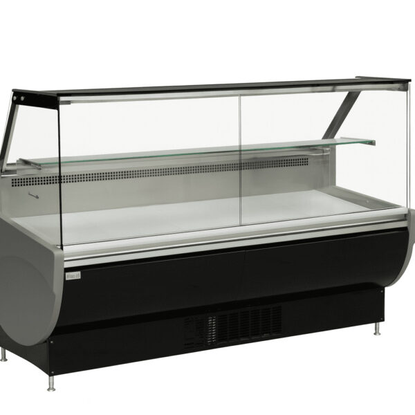Vitrina Charcutera fondo 900mm cristal recto con reserva ancho 1500mm
