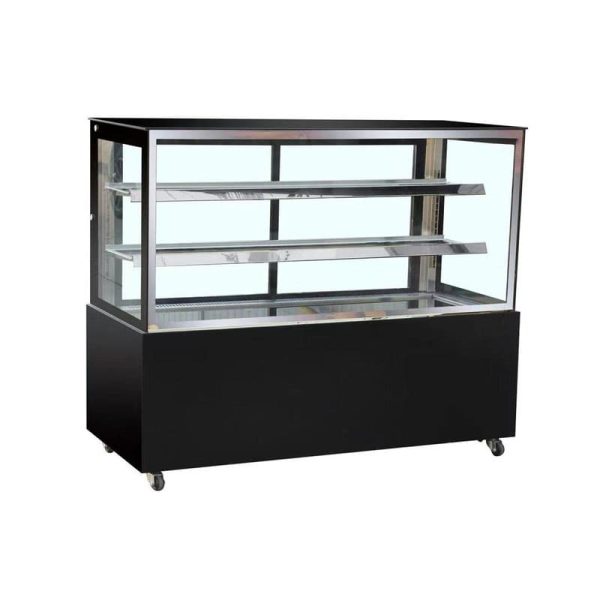 Vitrina recta refrigerada de cristal con frontal negro 300 litros