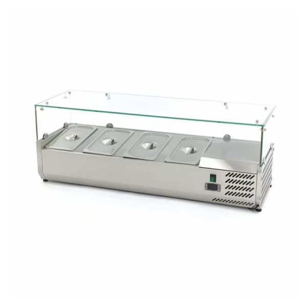 Vitrina refrigerada de ingredientes con capacidad GN1/3x4+GN1/2x1