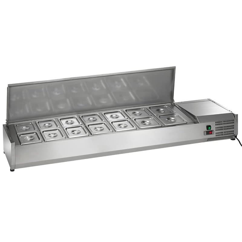 Vitrina de Ingredientes Refrigeradas Con Tapa Abatible de 1400 mm