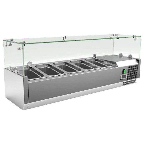 Vitrina refrigerada de ingredientes con capacidad GN1/3x5 + GN1/2x1