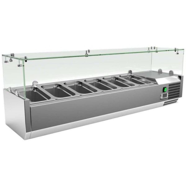 Vitrina refrigerada de ingredientes con capacidad GN1/3x6 + GN1/2x1