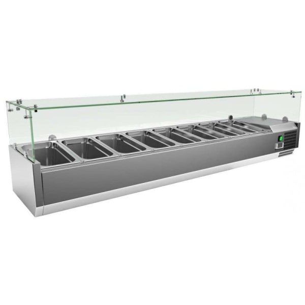 Vitrina refrigerada de ingredientes con capacidad GN1/3x8 + GN1/2x1