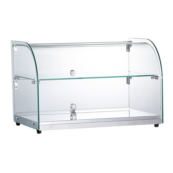 Vitrina expositora curva neutra una balda de 45 litros 554x376x370 mm