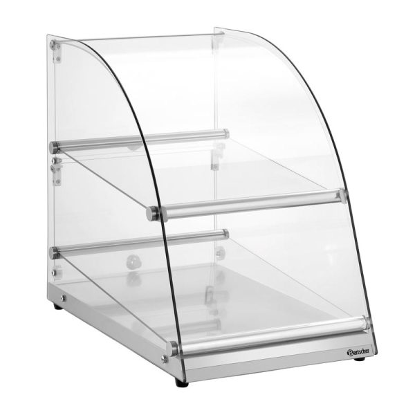 Vitrina curva expositora neutra dos balda de 70 litros 554x376x370 mm