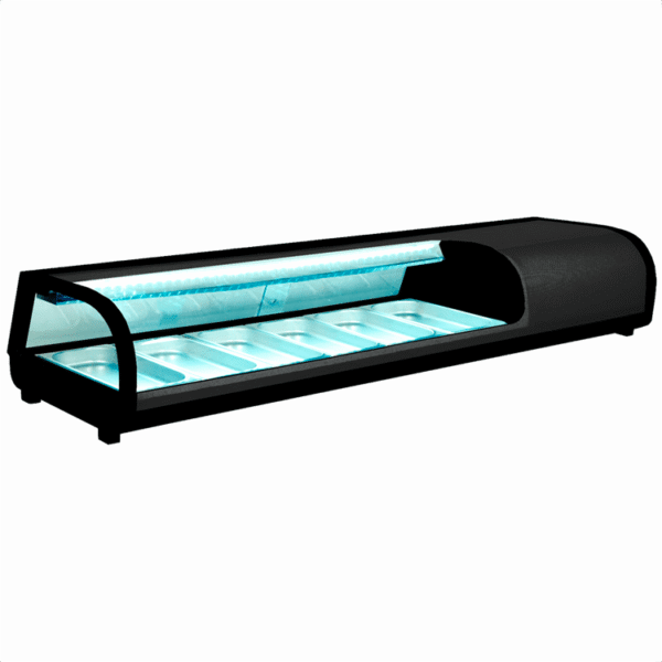 VITRINA DE TAPAS DE 4 BANDEJAS NEGRA